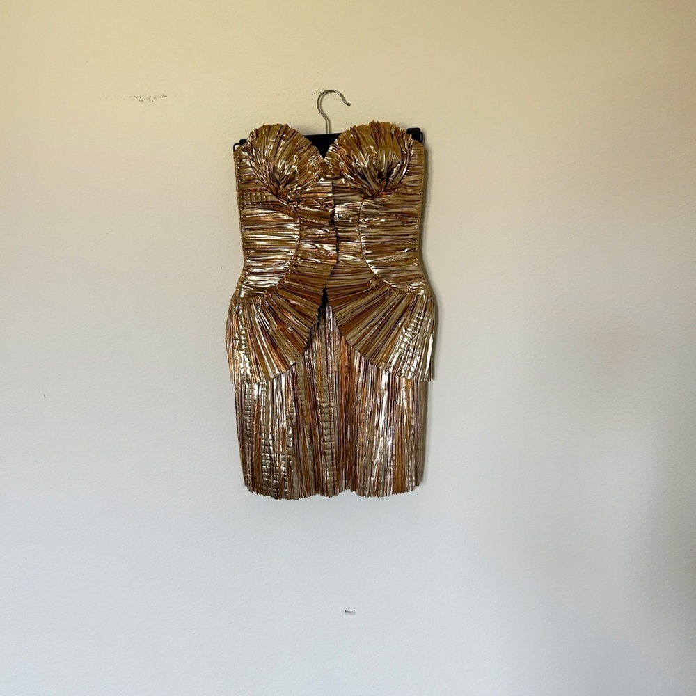 Cult Gaia Charlique Mini Dress Gold - Picture 4 of 9